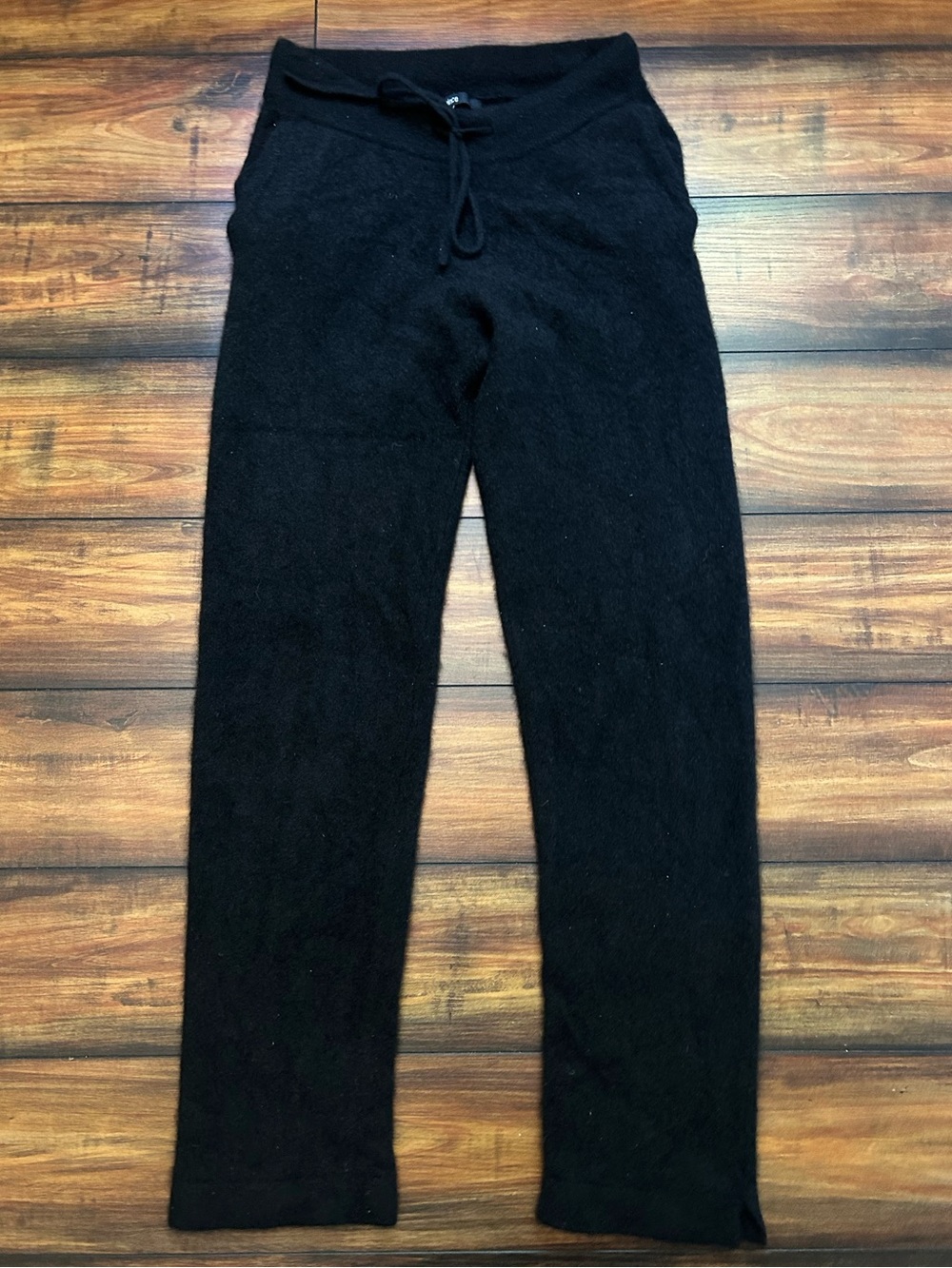 Quince 100% soft cashmere straight leg black lounge pants Sz Small